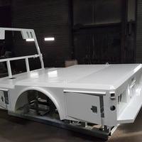 Powder coated white truck bed