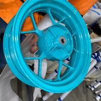 Powder coated turquoise wheel rim