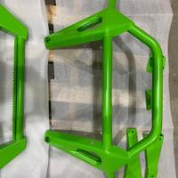 Powder coated neon green truck part
