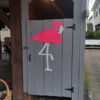 Powder coated decorative flamingo