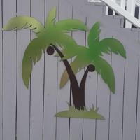 Powder coated decorative palm tree