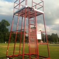 Industrial powder coating exterior elevated structure
