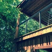 Industrial powder coating exterior railing
