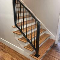 Industrial powder coating interior staircase railing