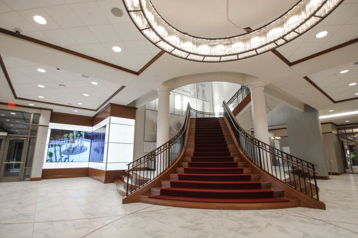 Industrial powder coating interior staircase